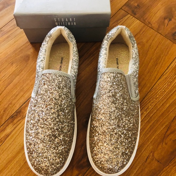 Stuart Weitzman Glitter Kids Tennis New - Picture 1 of 5